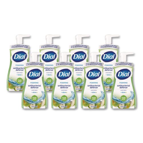 Image of Dial® 17000 34721 Antibacterial Foaming Hand Wash, Fresh Pear Scent, 10 oz, 8/Carton