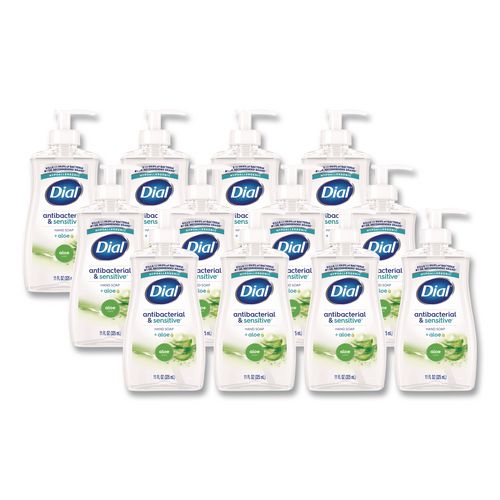 Image of Dial® Antibacterial Liquid Hand Soap, Aloe Scent, 11 oz, 12/Carton
