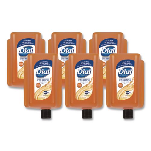 Image of Dial® Professional 98561 Antibacterial Gold Liquid Hand Soap Refill for Versa Dispenser, Floral Scent, 15 oz, 6/Carton