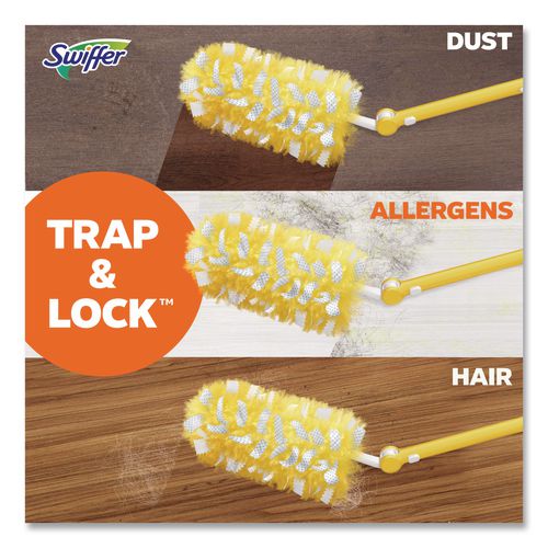 Image of Swiffer® 80797932 Heavy Duty Dusters Starter Kit, Handle Extends To 3 Ft, 1 Handle With 12 Duster Refills