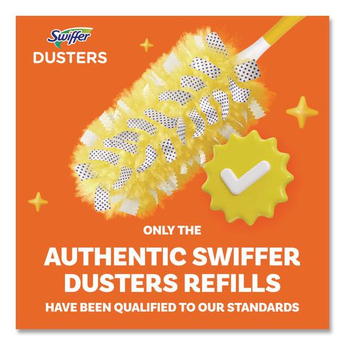 Image of Swiffer® 80797932 Heavy Duty Dusters Starter Kit, Handle Extends To 3 Ft, 1 Handle With 12 Duster Refills