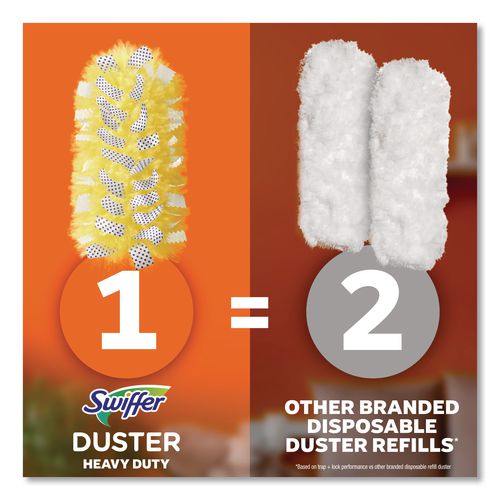Image of Swiffer® 80797932 Heavy Duty Dusters Starter Kit, Handle Extends To 3 Ft, 1 Handle With 12 Duster Refills