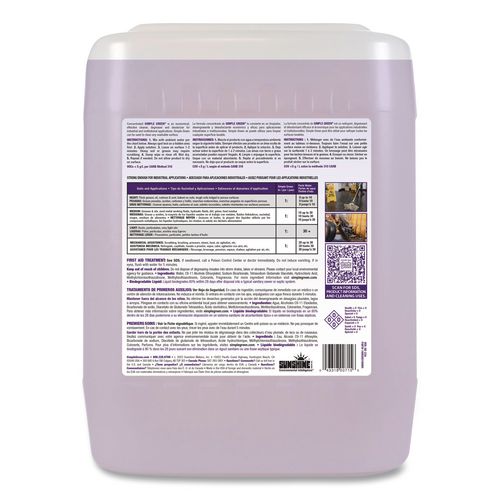 Image of Simple Green® 1600200100005 Industrial Cleaner and Degreaser, Lavender Scent, 5 gal Pail