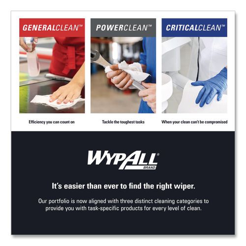 Image of WypAll® 41600 X70 Cloths, Jumbo Roll, Perforated, 12.4 x 12.2, White, 820 Towels/Roll