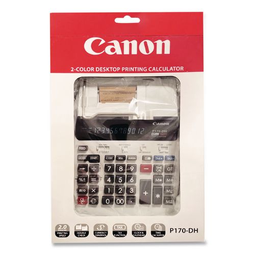 Image of Canon® 2204C001 P170-Dh-3 Printing Calculator, Black/red Print, 2.3 Lines/sec
