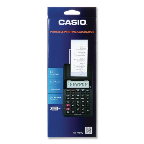 Image of Casio® HR-10RC Hr-10rc Handheld Portable Printing Calculator, Black Print, 1.6 Lines/sec