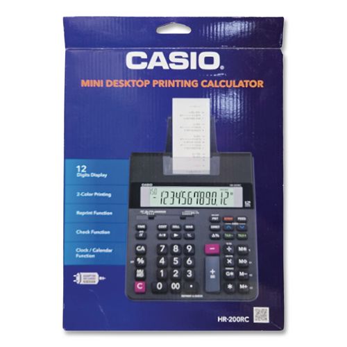 Image of Casio® HR-200RC HR200RC Printing Calculator, Black/Red Print, 2.4 Lines/Sec