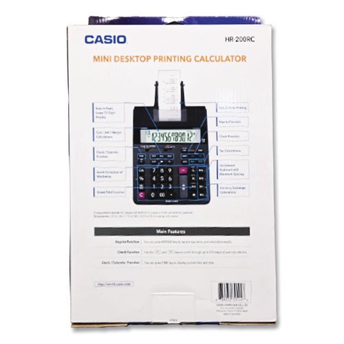 Image of Casio® HR-200RC HR200RC Printing Calculator, Black/Red Print, 2.4 Lines/Sec