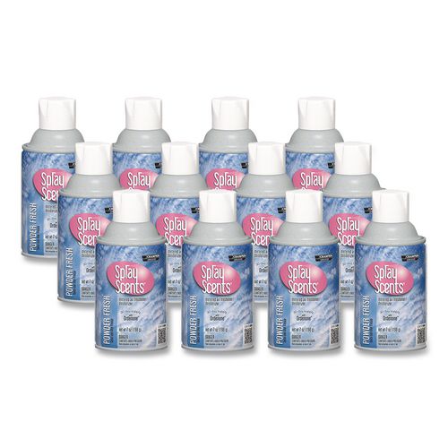 Image of Chase Products Champion Sprayon SPRAYScents Metered Air Freshener Refill, Powder Fresh, 7 oz Aerosol Spray, 12/Carton