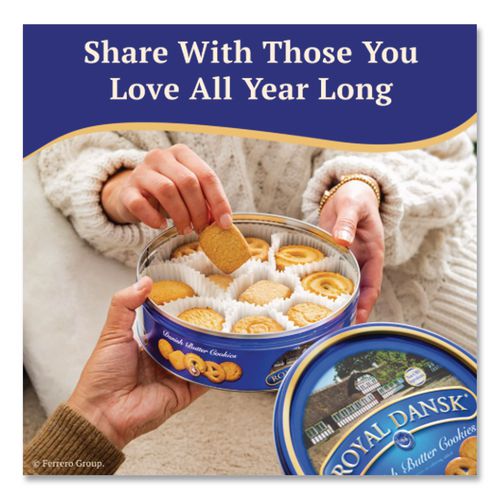 Image of Royal Dansk® 53005 Cookies, Danish Butter, 12 Oz Tin