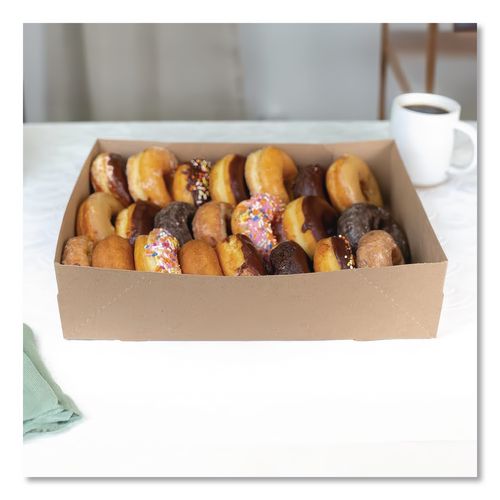 Image of SCT® 1268 Kraft Donut Trays, 13.5 x 9.88 x 3.38, Brown, Paper, 150/Carton