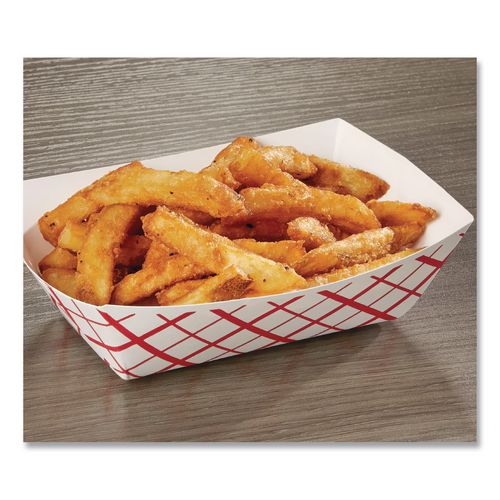 Image of SCT® 417 Paper Food Baskets, 2 lb Capacity, Red/White, Paper, 1,000/Carton