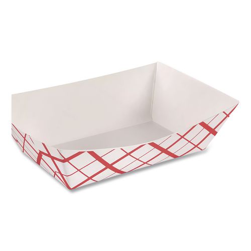 Image of SCT® SCH 0425 Paper Food Baskets, 3 lb Capacity, 7.2 x 4.95 x 1.94, Red/White, Paper, 500/Carton