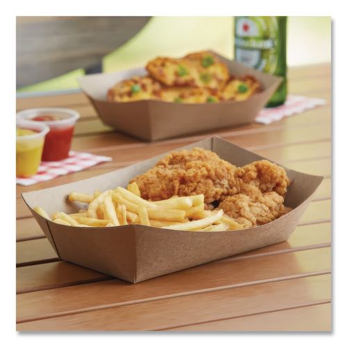 Image of SCT® SCH 0517 Eco Food Trays, 2 lb Capacity, Brown, Paper, 1,000/Carton