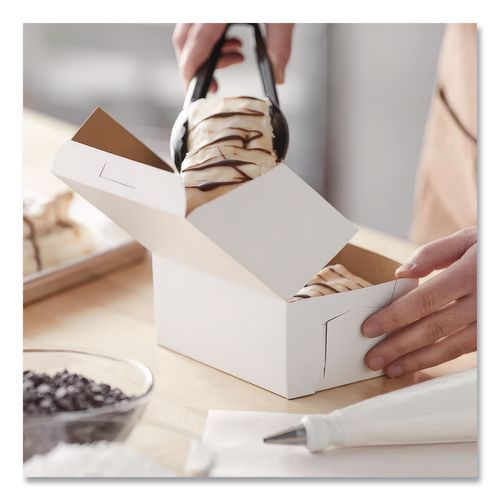 Image of SCT® 905 White One-Piece Non-Window Bakery Boxes, 6 x 6 x 3, White, Paper, 250/Carton
