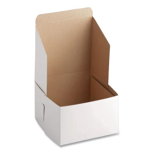 Image of SCT® SCH 0909 White One-Piece Non-Window Bakery Boxes, 6 x 6 x 4, White, Paper, 250/Bundle