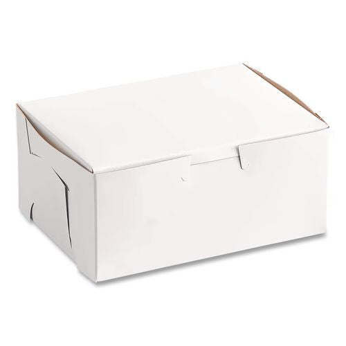 Image of SCT® SCH 0911 White One-Piece Non-Window Bakery Boxes, 6.25 x 3.75 x 2.13, White, Paper, 250/Bundle