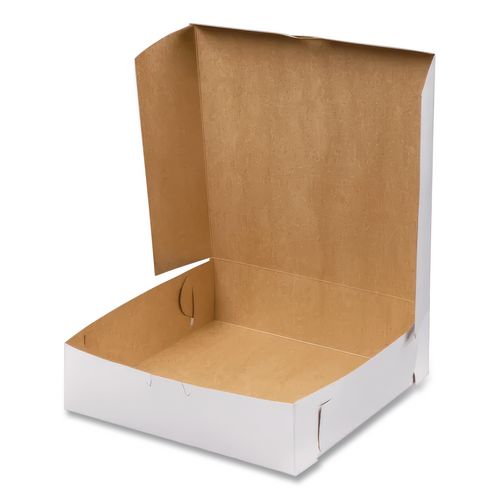 Image of SCT® 953 White One-Piece Non-Window Bakery Boxes, 9 x 9 x 2.5, White, Paper, 250/Carton