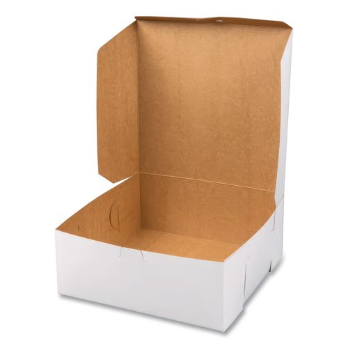 Image of SCT® SCH 0971 White One-Piece Non-Window Bakery Boxes, 10 x 10 x 3, White, Paper, 200/Carton
