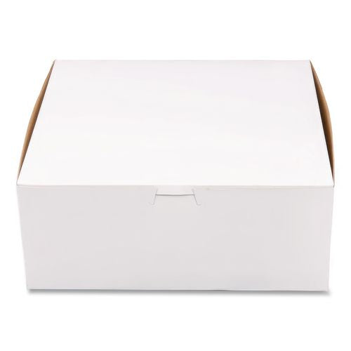 Image of SCT® SCH 0973 White One-Piece Non-Window Bakery Boxes, 10 x 10 x 4, White, Paper, 100/Carton