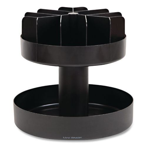 Image of Mind Reader SNACKCARBLK Supreme Lazy Suzan Condiment/Snack Organizer, 2 Compartments, 22.05 x 2.05 x 16.14, Black