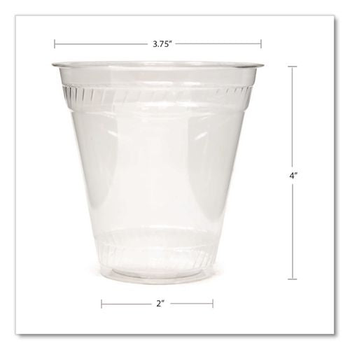 Image of Fabri-Kal® 000000000009509104 Greenware Cold Drink Cups, Squat, 12 oz to 14 oz, Sugarcane, Clear, 1,000/Carton