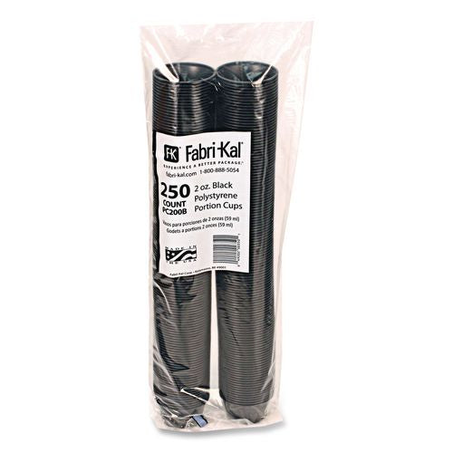 Image of Fabri-Kal® 000000000009505137 Portion Cups, 2 oz, Plastic, Black, 250/Sleeve, 10 Sleeves/Carton