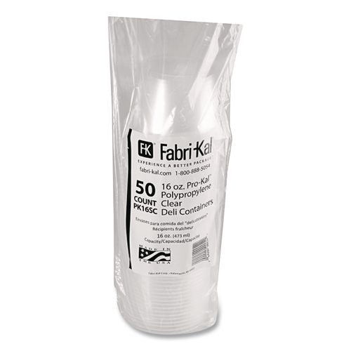 Image of Fabri-Kal® 000000000009505102 Microwavable Deli Containers, 16 oz, 4.6" Diameter x 3" h, Clear, Plastic, 500/Carton