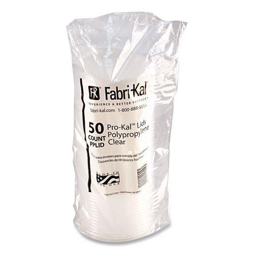 Image of Fabri-Kal® 000000000009505466 PolyPro Microwavable Deli Container Lids, Clear, Plastic, 500/Carton