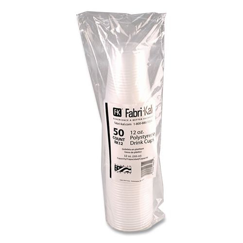 Image of Fabri-Kal® 000000000009508028 RK Ribbed Cold Drink Cups, 12 oz, Plastic, Translucent, 50/Sleeve, 20 Sleeves/Carton