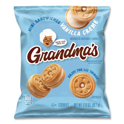 Image of Grandma's® FRI45095 Mini Vanilla Creme Sandwich Cookies, 3.71 Oz, 24/carton