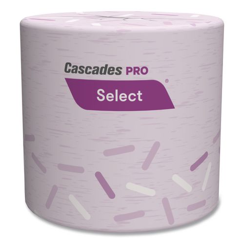 Image of Cascades PRO B040 Select Standard Bath Tissue, Septic Safe, 2-Ply, White, 4 x 3.19, 500 Sheets/Roll, 96 Rolls/Carton