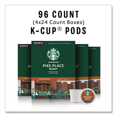 Image of Starbucks® 12434812 Pike Place Coffee K-Cups Pack, 24/box, 4 Box/carton