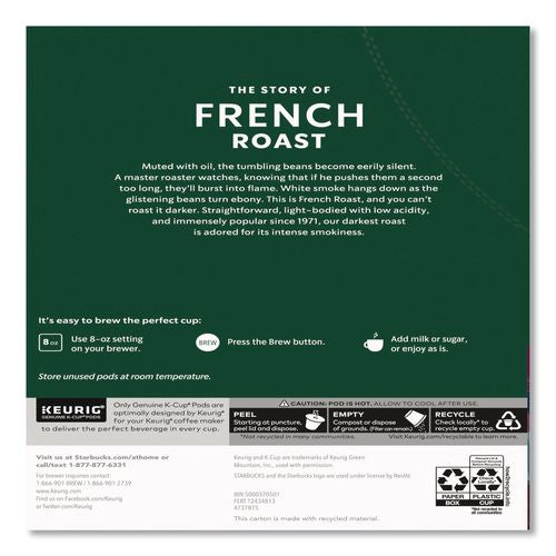 Image of Starbucks® 12434813 French Roast K-Cups, 96/carton