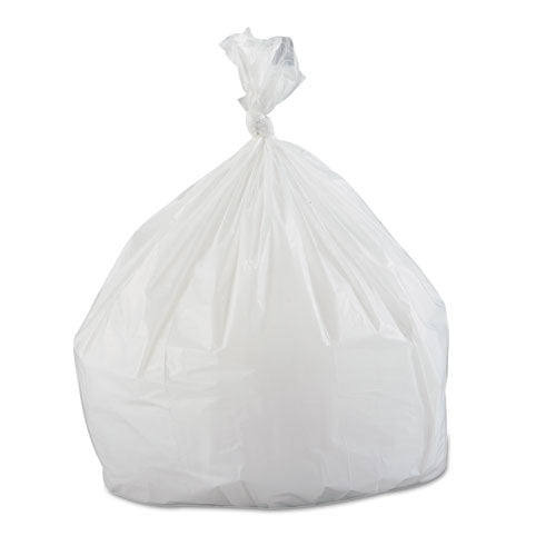 Image of Inteplast Group WSL3339XHW Low-Density Commercial Can Liners, 33 gal, 0.8 mil, 33" x 39", White, Interleaved Roll, 25 Bags/Roll, 6 Rolls/Carton