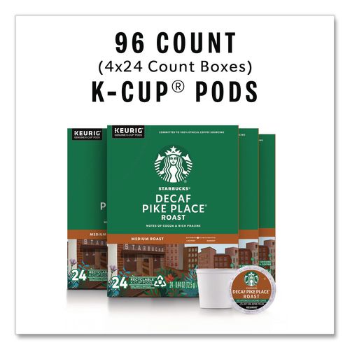 Image of Starbucks® 12434952 Pike Place Decaf Coffee K-Cups, 96/carton