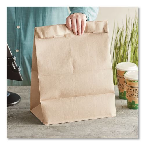 Image of Ross & Wallace Paper Products 110415 Grocery Paper Bags, 1/6 BBL Size, Extra Heavy-Duty, 75# Basis Weight, 12" x 7" x 17", Kraft, 400/Bundle