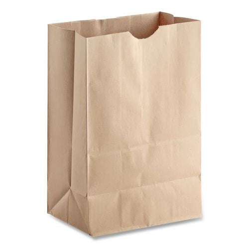 Image of Ross & Wallace Paper Products 110401 Grocery Paper Bags, 1/8 BBL Squat Size, Heavy-Duty, 57# Basis Weight, 10.5" x 6.25" x 13.88", Kraft, 500/Bundle