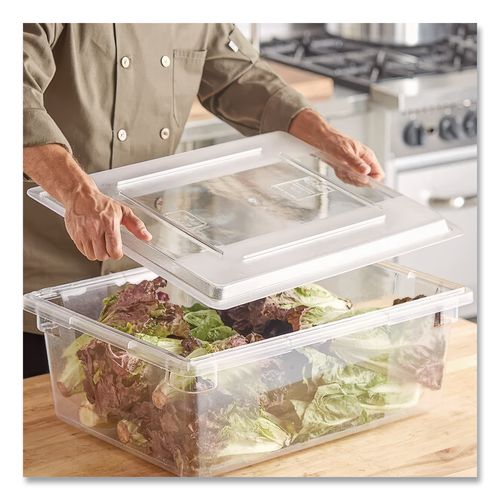 Image of Rubbermaid® Commercial FG330200CLR Food/Tote Box Lids, 26 x 18, Clear, Plastic
