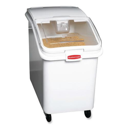 Image of Rubbermaid® Commercial FG360388WHT ProSave Mobile Ingredient Bin, 30.86 gal, 18 x 29.75 x 28, White, Plastic