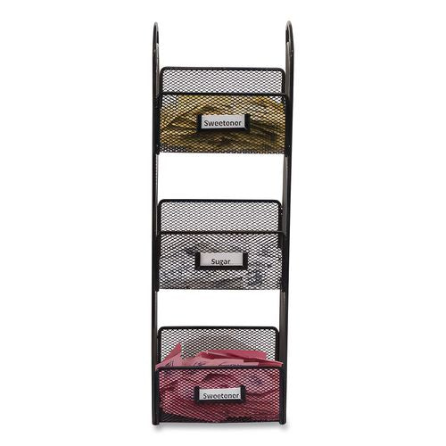 Image of Safco® 3290BL Onyx Breakroom Organizers, 3 Compartments, 6 X 6 X 18, Steel Mesh, Black