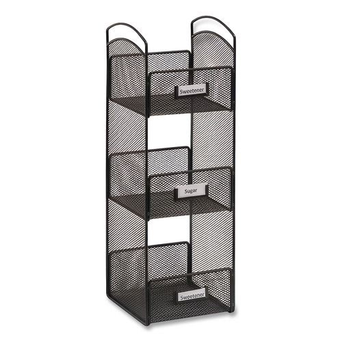 Image of Safco® 3290BL Onyx Breakroom Organizers, 3 Compartments, 6 X 6 X 18, Steel Mesh, Black