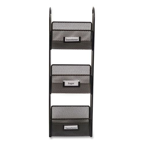 Image of Safco® 3290BL Onyx Breakroom Organizers, 3 Compartments, 6 X 6 X 18, Steel Mesh, Black