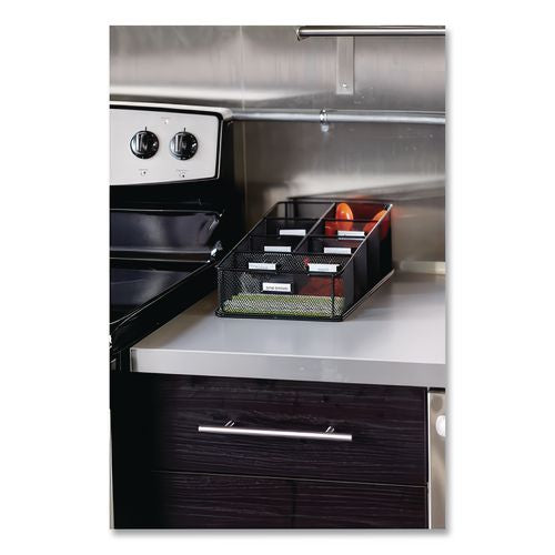 Image of Safco® 3291BL Onyx Breakroom Organizers, 7 Compartments, 16 x 8.5 x 5.25, Steel Mesh, Black