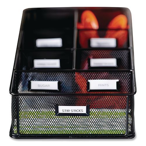 Image of Safco® 3291BL Onyx Breakroom Organizers, 7 Compartments, 16 x 8.5 x 5.25, Steel Mesh, Black