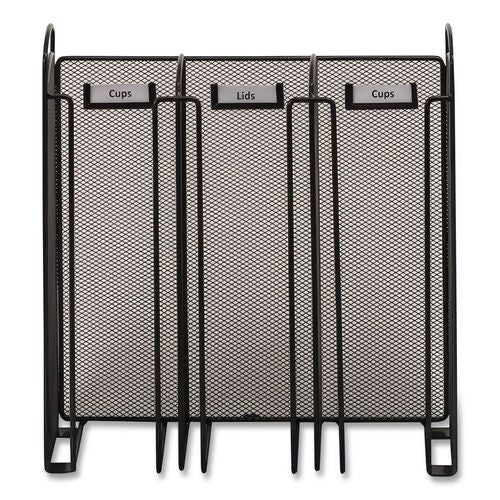 Image of Safco® 3292BL Onyx Breakroom Organizers, 3 Compartments, 12.75 x 4.5 x 13.25, Steel Mesh, Black