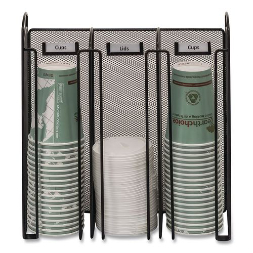 Image of Safco® 3292BL Onyx Breakroom Organizers, 3 Compartments, 12.75 x 4.5 x 13.25, Steel Mesh, Black