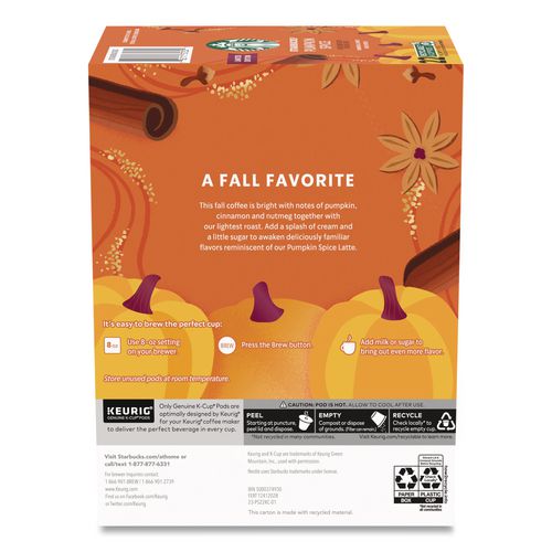 Image of StarbucksÂ® Pumpkin Spice Coffee K-Cup, 22/Box