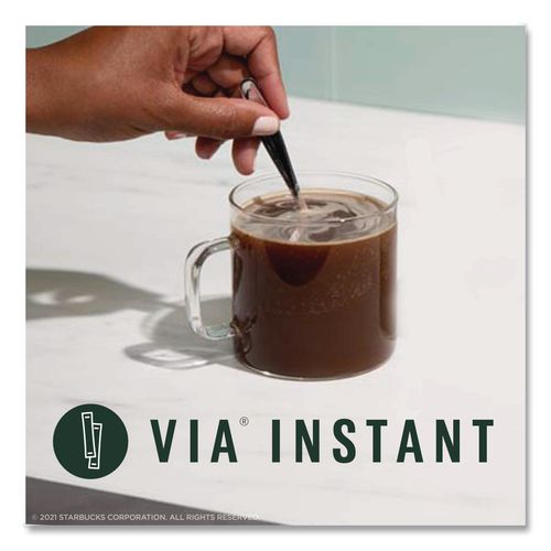 Image of Starbucks® 12407838 VIA Ready Brew Coffee, 0.11 oz, Italian Roast, 8/Pack, 12 Packs/Carton