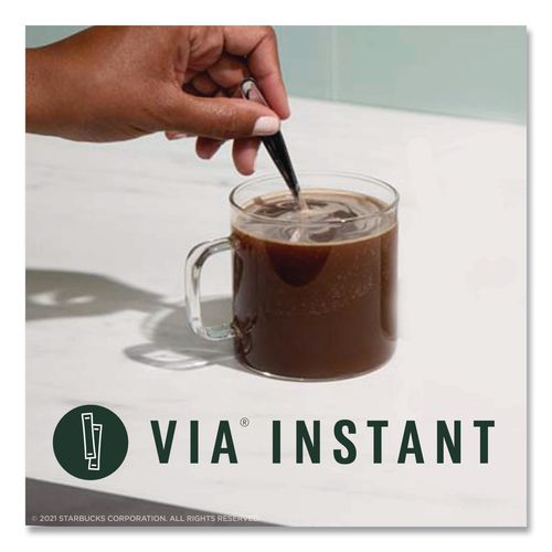 Image of Starbucks® VIA Ready Brew Coffee, 0.11 oz, Italian Roast, 8 Packets/Bag, 12 Bags/Carton